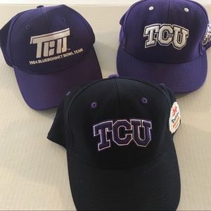 3 TCU Caps Hats NWOT